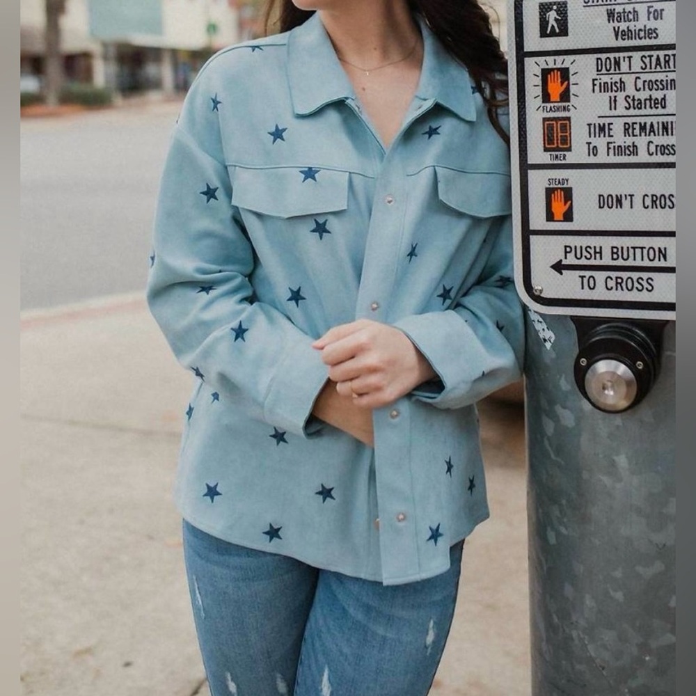 Dance & Marvel Blue Suede Jacket